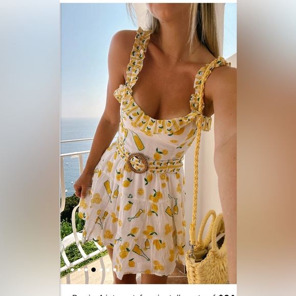 Show Me Your MuMu Dresses & Skirts - Show me your MUMU Jolene mini dress limoncello embroidery ruffled size M